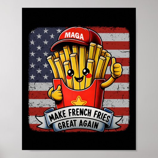 Mcdon Grappige Donald Trump Franse Frites Koken Fr Poster (Voorkant)