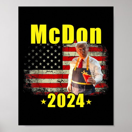Mcdon Grappige Donald Trump Franse Frites Koken Fr Poster (Voorkant)
