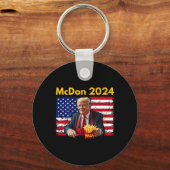 Mcdon Grappige Donald Trump Franse Frites Koken Fr Sleutelhanger (Voorkant)