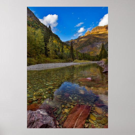 McDonald Creek in de herfst met Garden Wall Poster (Voorkant)
