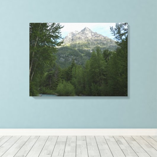 McDonald Creek in Glacier National Park Canvas Afdruk (Insitu (Houten vloer))