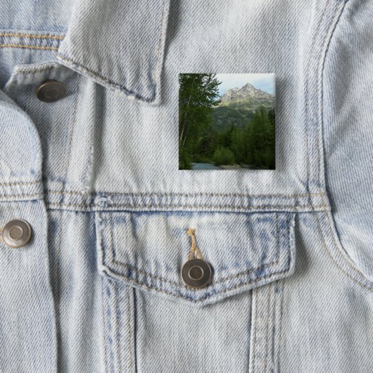 McDonald Creek in Glacier National Park Vierkante Button 5,1 Cm (In situ)