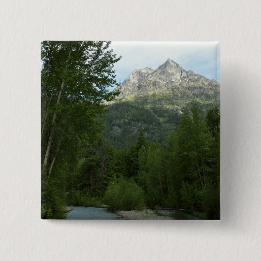 McDonald Creek in Glacier National Park Vierkante Button 5,1 Cm (Voorkant)