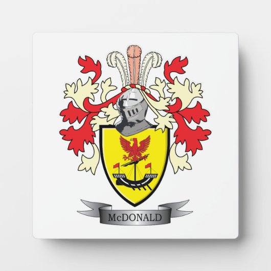 McDonald Family Crest Coat of Arms Fotoplaat (Voorkant)