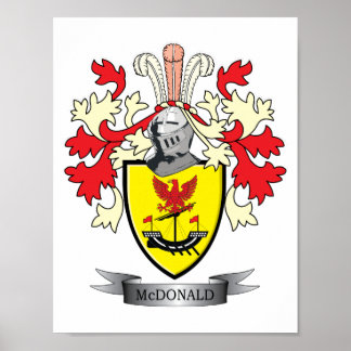McDonald Family Crest Coat of Arms Poster