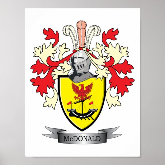 McDonald Family Crest Coat of Arms Poster (Voorkant)