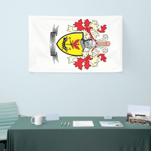 McDonald Family Crest Coat of Arms Spandoek (Beurs)