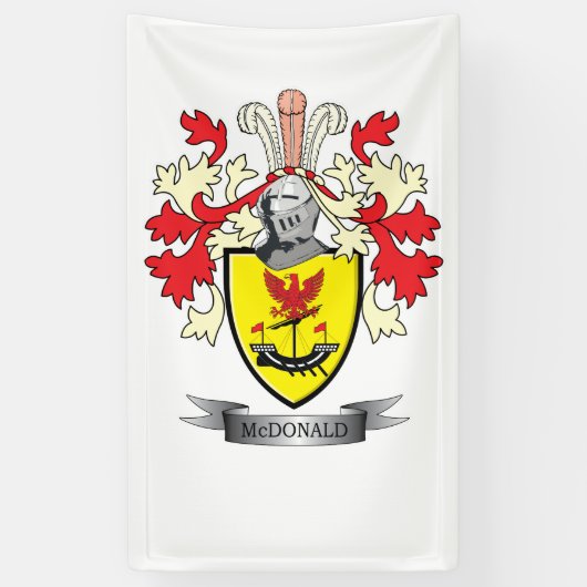 McDonald Family Crest Coat of Arms Spandoek (Verticaal)