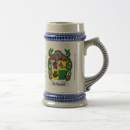 McDonald Family Crest Stein Bierpul (Rechts)
