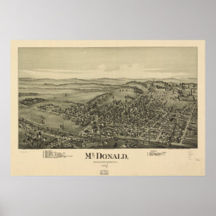 McDonald Pennsylvania 1897 Antiek Panorama Poster