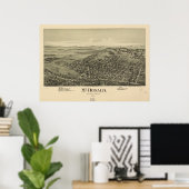 McDonald Pennsylvania 1897 Antiek Panorama Poster (Thuiskantoor)