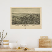 McDonald Pennsylvania 1897 Antiek Panorama Poster (Keuken)