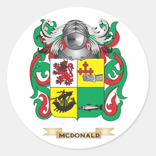 McDonald-(Slate) Wapen (Family Crest) Ronde Sticker (Voorkant)