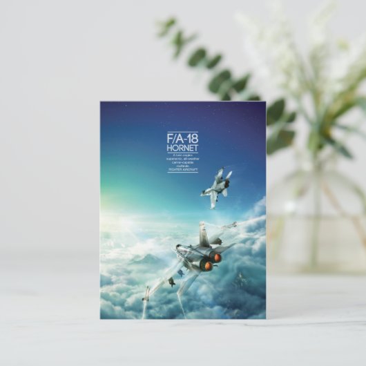 McDonnell Douglas F/A-18 Hornet briefkaart (Staand voorkant)