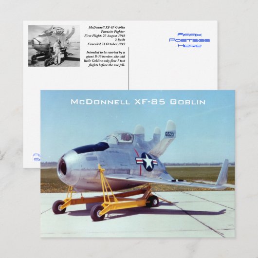 McDonnell XF-85 Goblin Briefkaart (Voorkant / Achterkant)