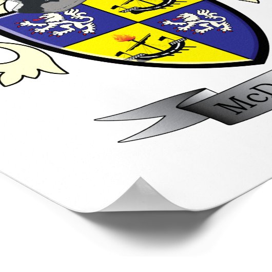 McDougall Family Crest Coat of Arms Poster (Hoek)