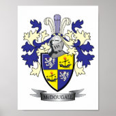 McDougall Family Crest Coat of Arms Poster (Voorkant)