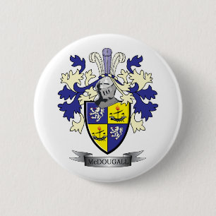 McDougall Family Crest Coat of Arms Ronde Button 5,7 Cm