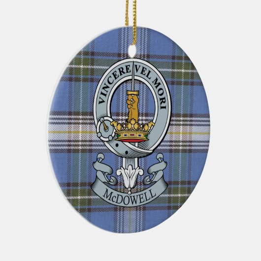 McDowell Crest + Tartan Circle Ornament (Rechts)