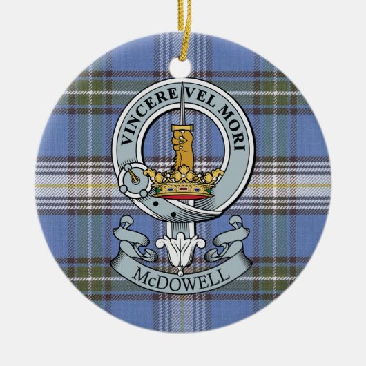 McDowell Crest + Tartan Circle Ornament (Voorkant)
