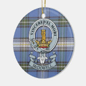 McDowell Crest + Tartan Circle Ornament (Links)