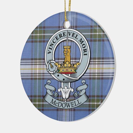 McDowell Crest + Tartan Circle Ornament (Links)