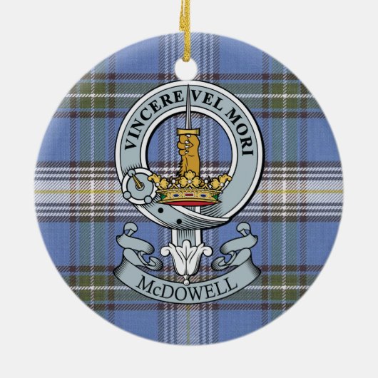 McDowell Crest + Tartan Circle Ornament (Achterkant)