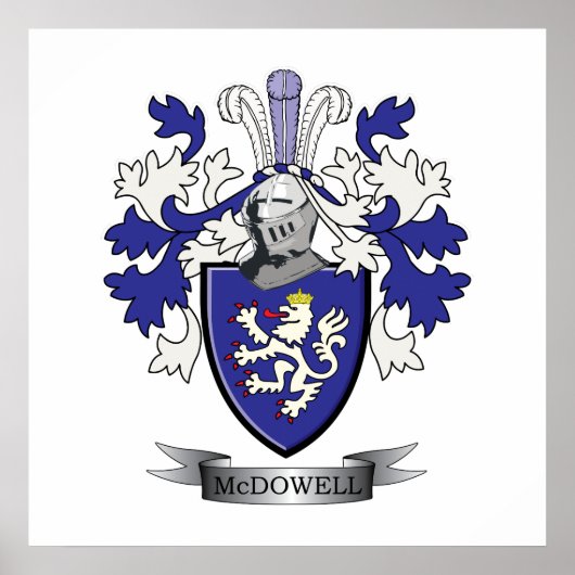 McDowell Family Crest Coat of Arms Poster (Voorkant)