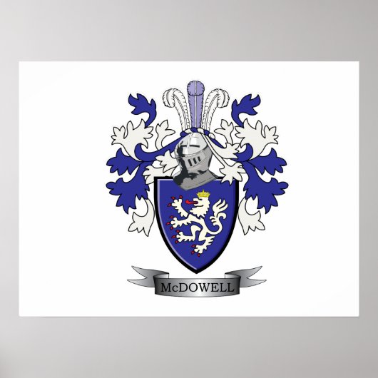 McDowell Family Crest Coat of Arms Poster (Voorkant)