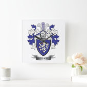 McDowell Family Crest Coat of Arms Vierkante Klok (Huis)