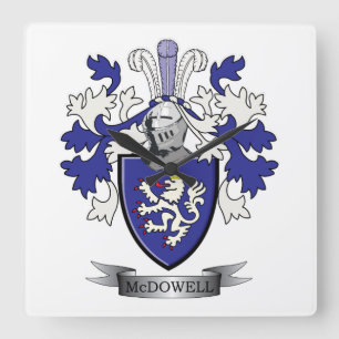 McDowell Family Crest Coat of Arms Vierkante Klok