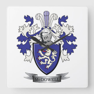 McDowell Family Crest Coat of Arms Vierkante Klok