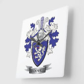 McDowell Family Crest Coat of Arms Vierkante Klok (Hoek)