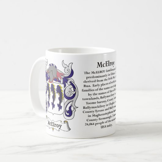 McElroy Family Coat of Arms Mok (Voorkant links)