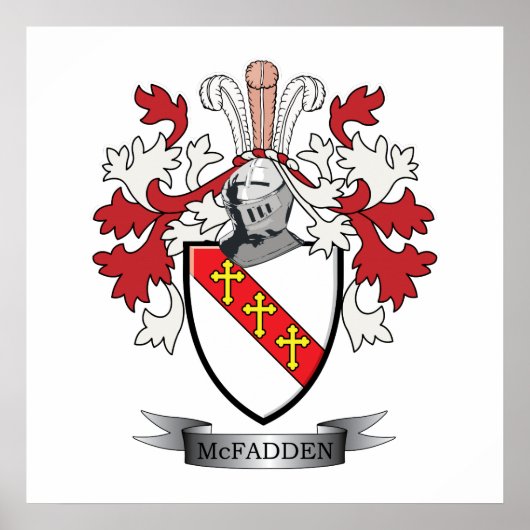 McFadden Family Crest Coat of Arms Poster (Voorkant)