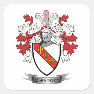 McFadden Family Crest Coat of Arms Vierkante Sticker