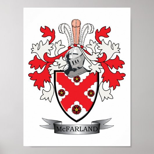 McFarland Family Crest Coat of Arms Poster (Voorkant)