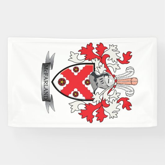 McFarland Family Crest Coat of Arms Spandoek (Horizontaal)