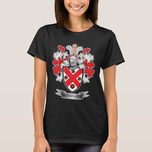 McFarland Family Crest Coat of Arms T-shirt (Voorkant)