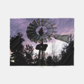 Mcful Waterverf Windmill Evening Scene Fleece Deken (Voorkant (Horizontaal))