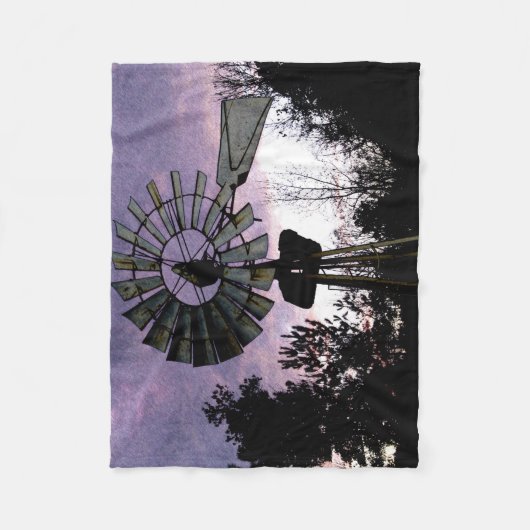 Mcful Waterverf Windmill Evening Scene Fleece Deken (Voorkant)