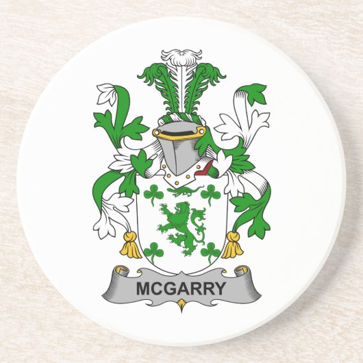 McGarry Family Crest Zandsteen Onderzetter (Voorkant)