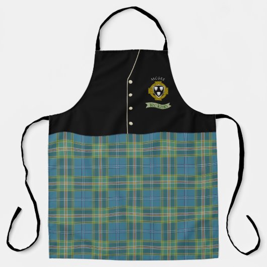 McGee Irish Shield & Tartan Gepersonaliseerde Kilt Schort (Voorkant)
