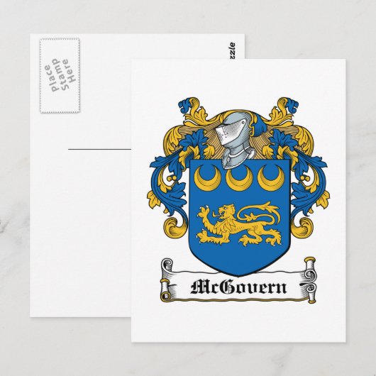 McGovern Family Crest Briefkaart (Voorkant / Achterkant)