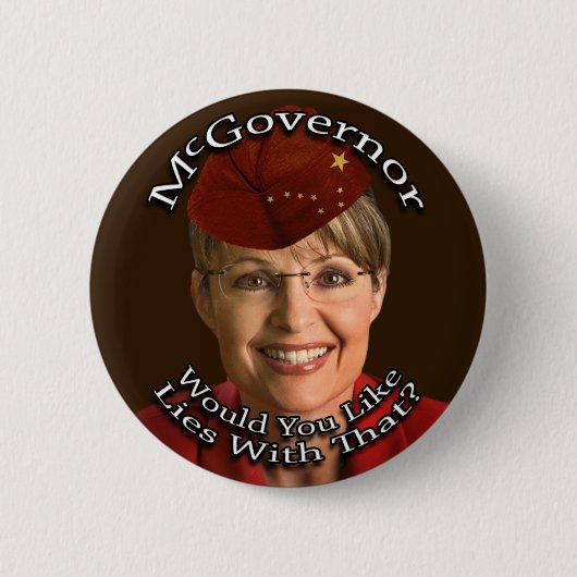 McGovernor Sarah Palin Ronde Button 5,7 Cm (Voorkant)