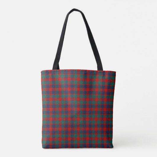 McGowan Clan Tartan Red Plaid Monogram Tote Bag (Achterkant)