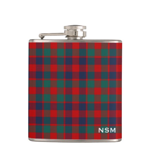 McGowan Tartan Monogram Bright Red Plaid Heupfles (Voorkant)
