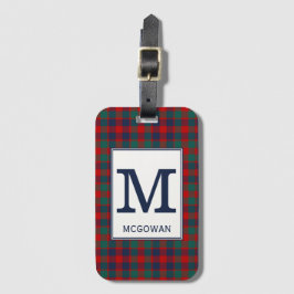 McGowan Tartan Red, Blue en Green Plaid Pattern Bagagelabel