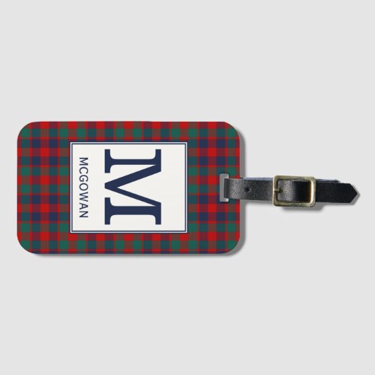 McGowan Tartan Red, Blue en Green Plaid Pattern Bagagelabel (Voorkant (horizontaal))