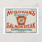 McGowan, Washington - Etiket voor Keystone Salmon- Briefkaart (Voorkant)